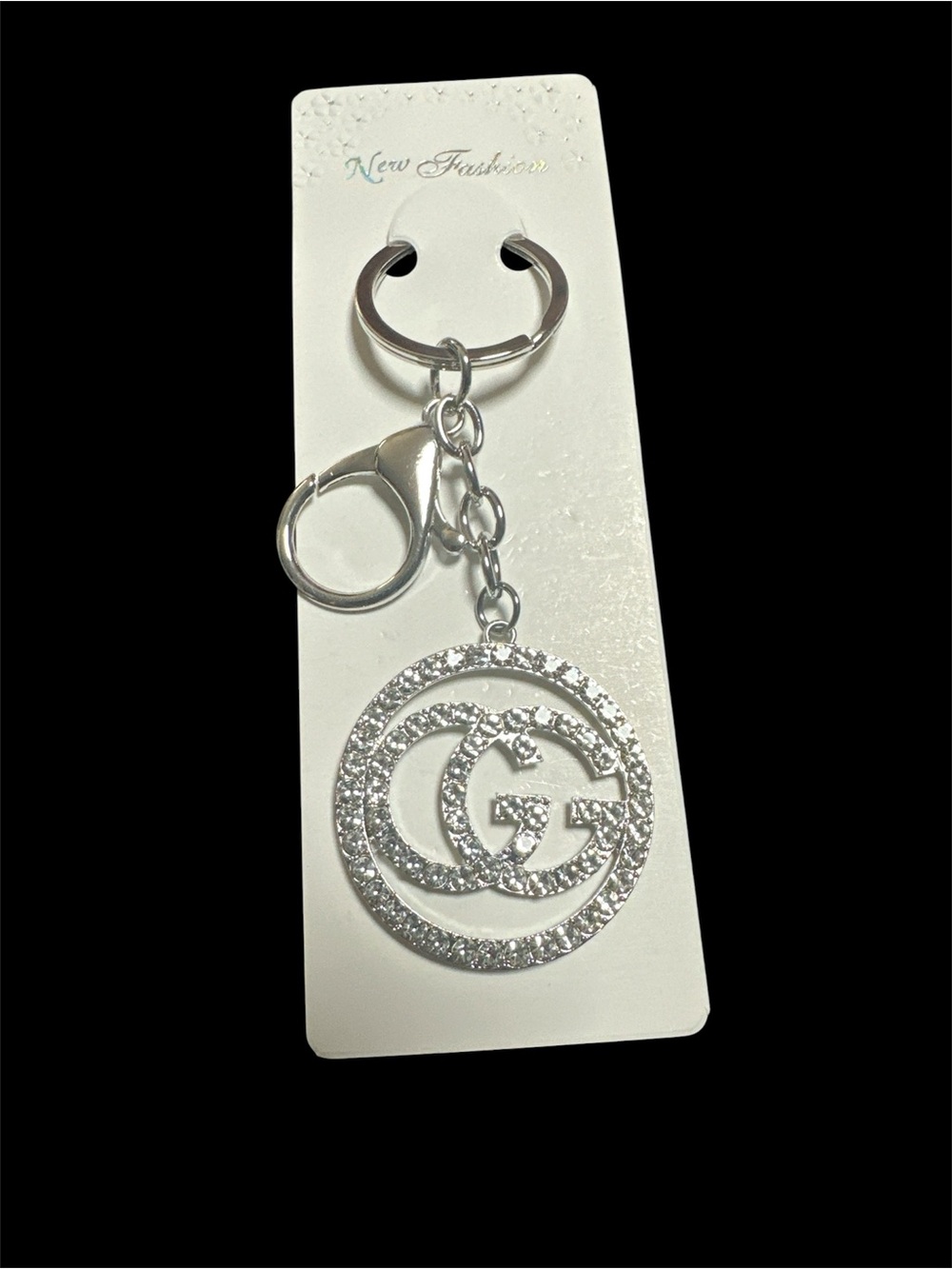 NWT! Fashion Silver Crystal Keychain